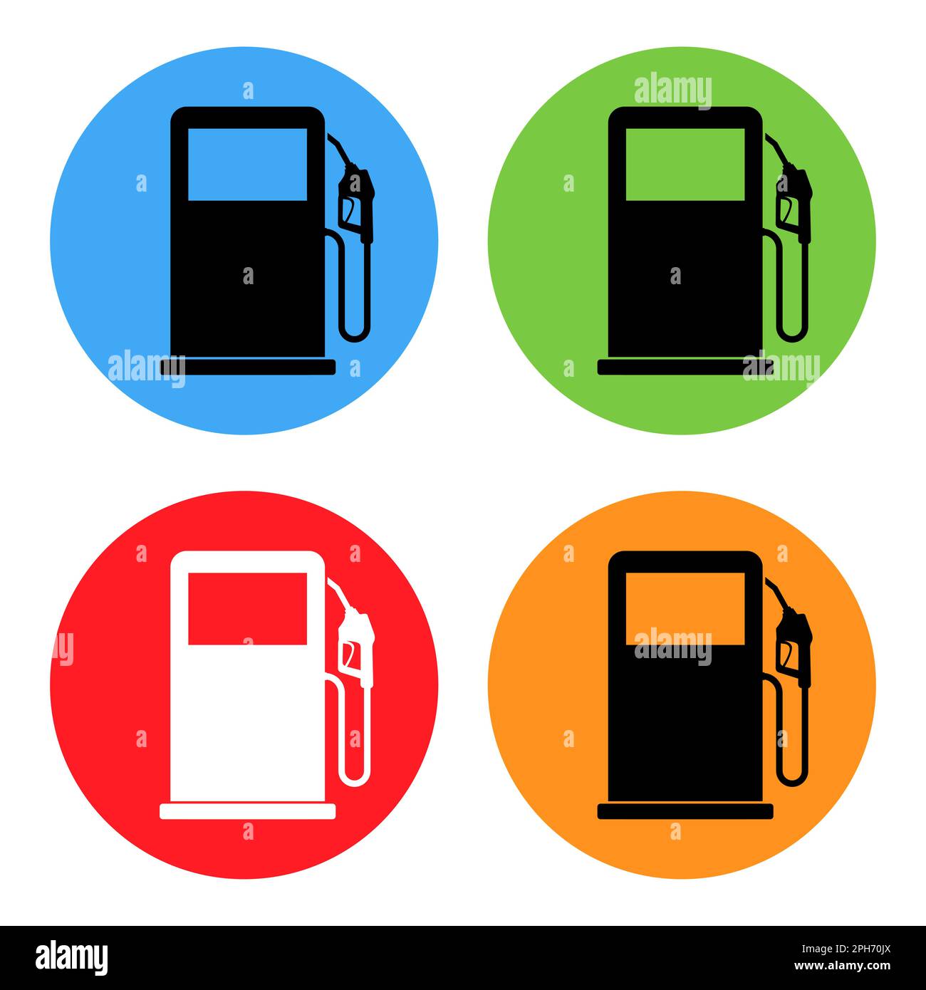 Set of Gas station icon, nozzle vector, pump gasoline design, oil power