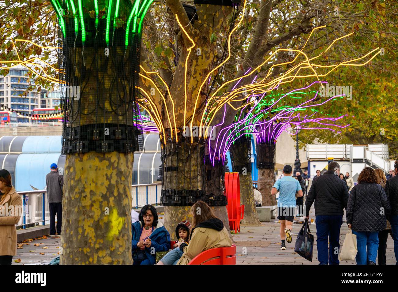 LONDON November 13, 2022 The Christmas lights on London's Southbank
