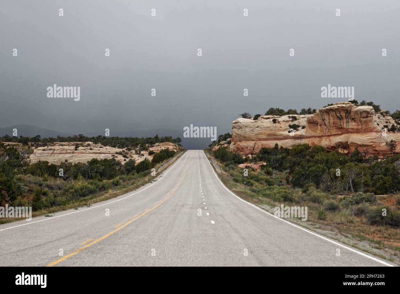 Heading into the rain in southern Utah, USA Stock Photo Alamy