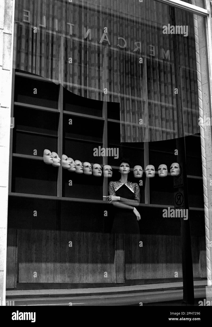 Neiman Marcus Store Window in Downtown Dallas, Texas in the early 1970's. Stock Photo