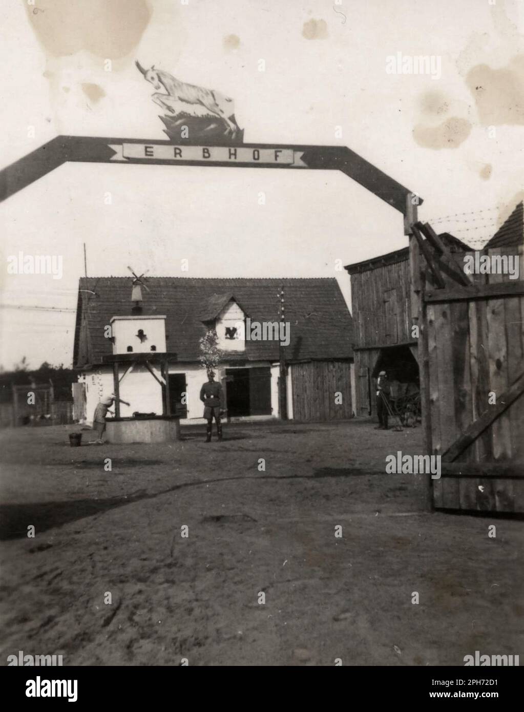Sobibor extermination camp. This shows he entrance to the Erbhof in