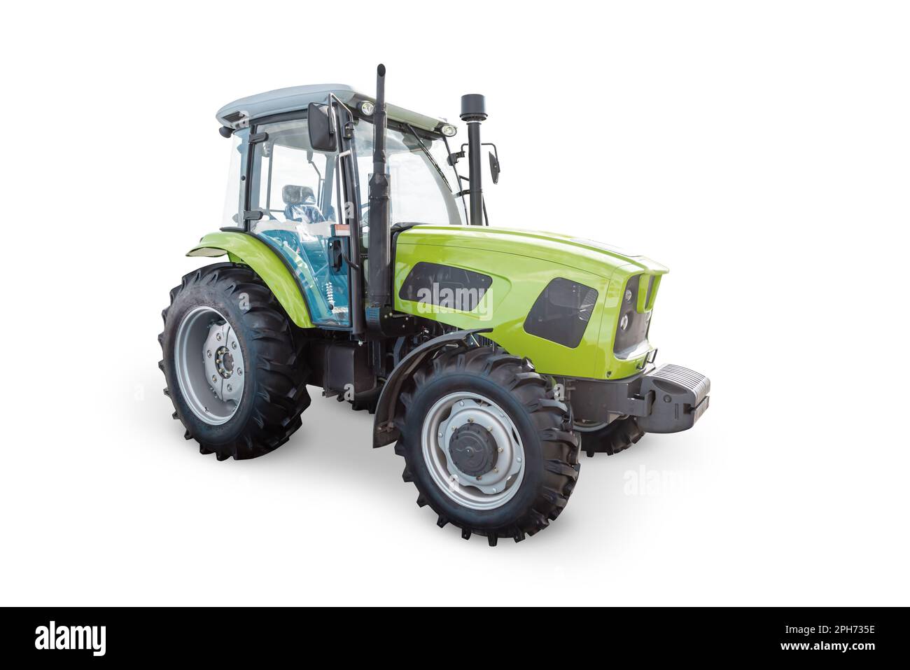 Modern wheeled tractor isolated on white background Stock Photo - Alamy