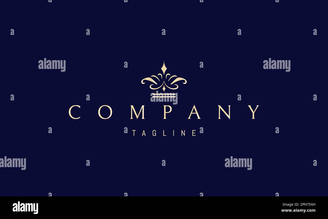 Vector golden logo on which the abstract image of an elegant royal ...