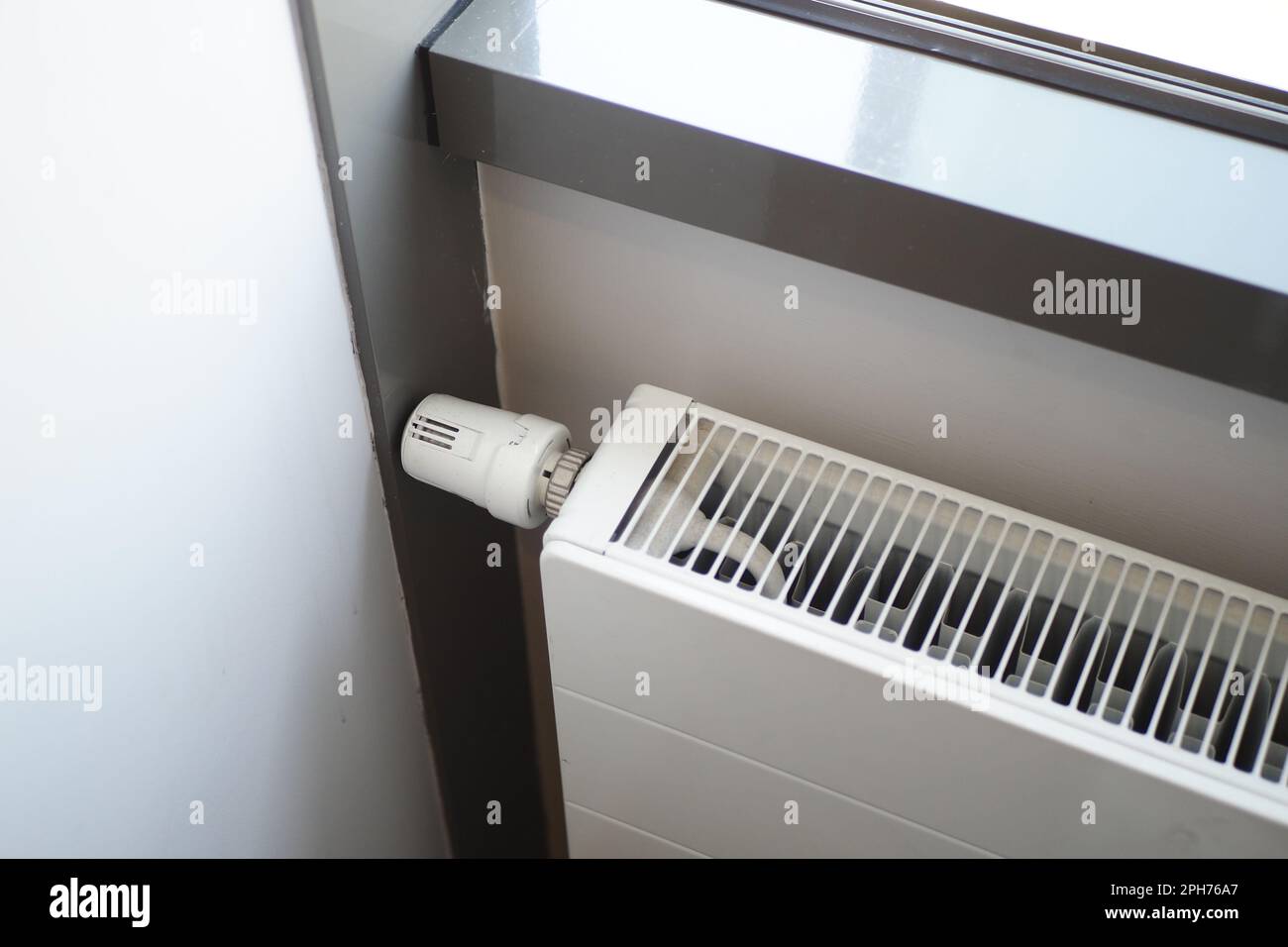 heating radiator under window in the room Stock Photo Alamy