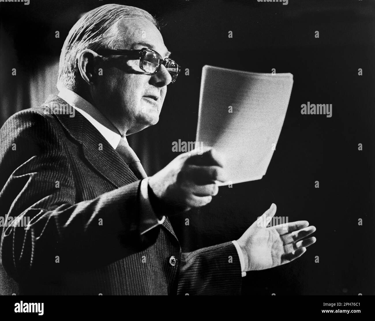 James 'Jim' Callaghan Labour politician and Prime Minister 1976-1979. Photographed in 1978. Stock Photo