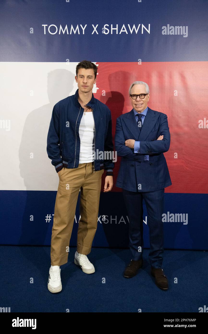 Shawn Mendes, Tommy Hilfiger Tommy X Shawn "Classics Reborn" Tommy Hilfiger  Headquarter Milan, Italy. 24th Mar, 2023. © SGPItalia id 129316 Not  Exclusive Credit: Sipa US/Alamy Live News Stock Photo - Alamy