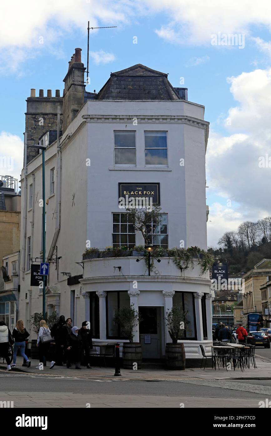 The Black Fox public house, Bath. Taken March 2023. cym Stock Photo Alamy