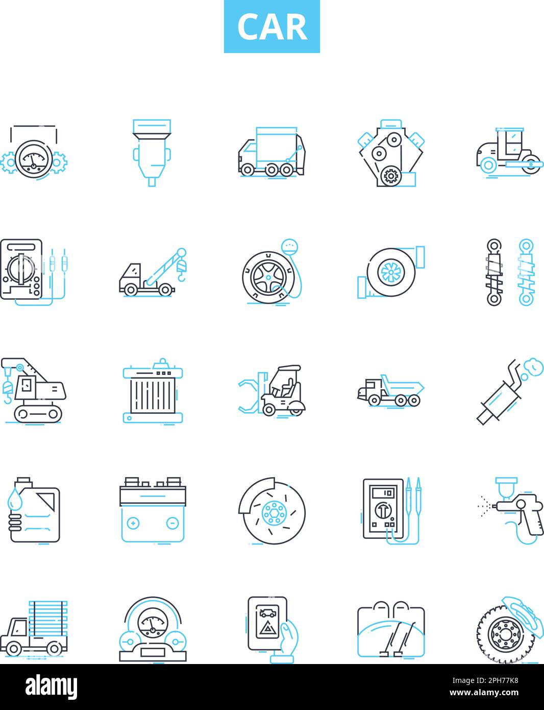 Car vector line icons set. Car, Automobile, Vehicle, Sedan, Racecar, Motorcar, Classic illustration outline concept symbols and signs Stock Vector