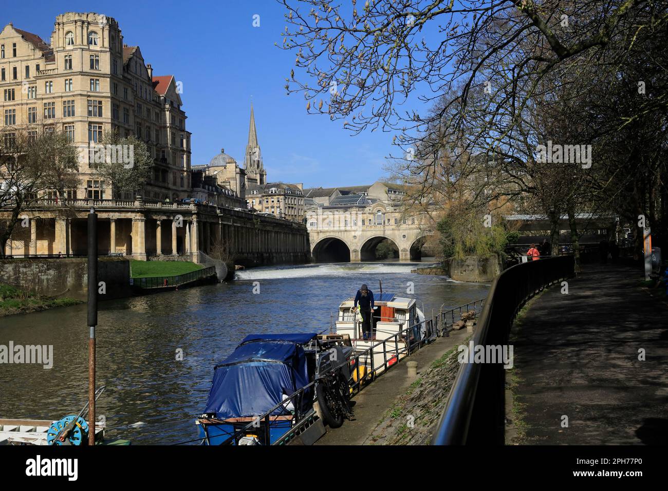 Pulteney Bridge, famous landmark, Bath.. Taken March 2023. cym Stock
