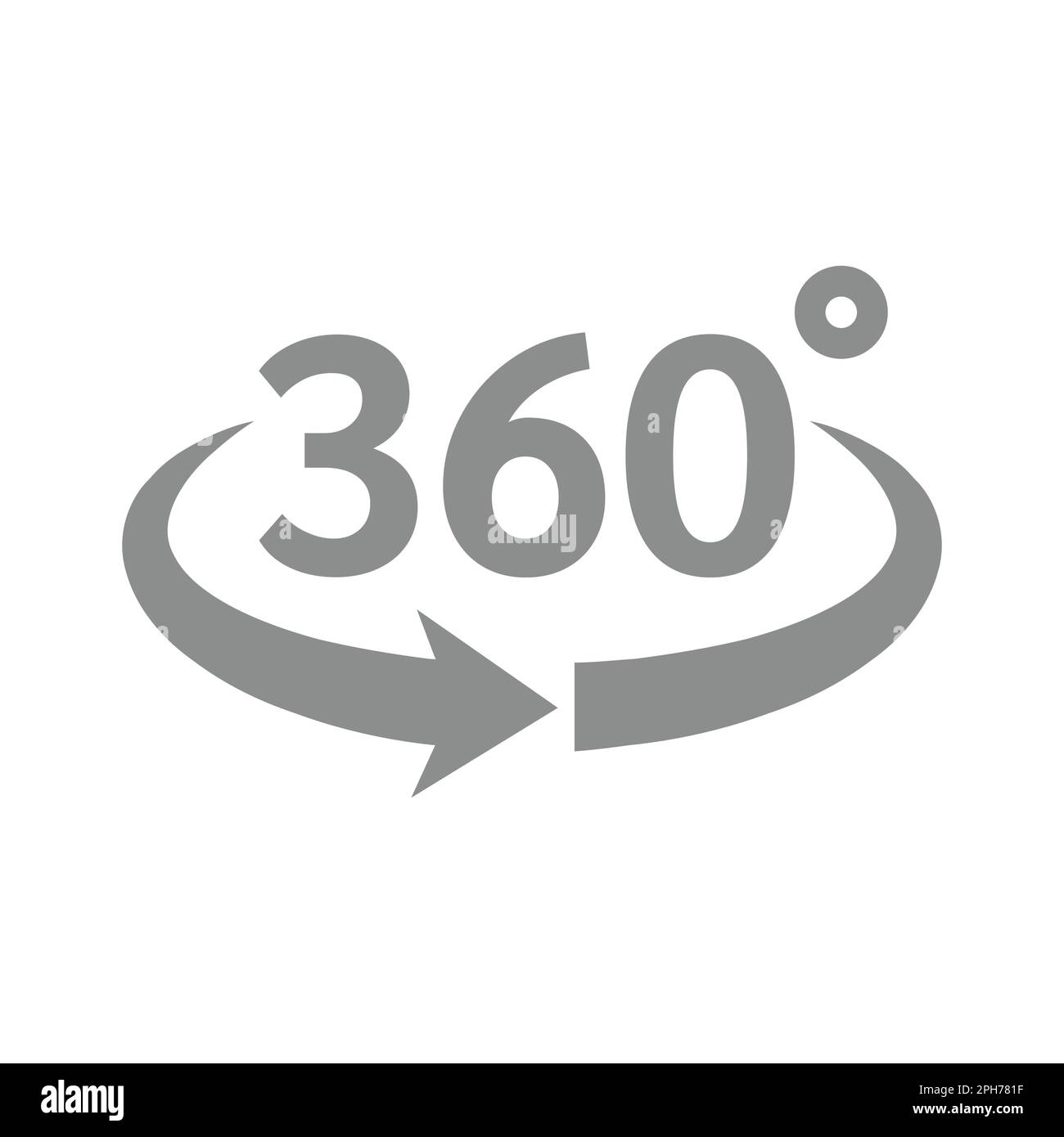 360 degrees view loop vector icon. Three hundred sixty circle arrow symbol. Stock Vector