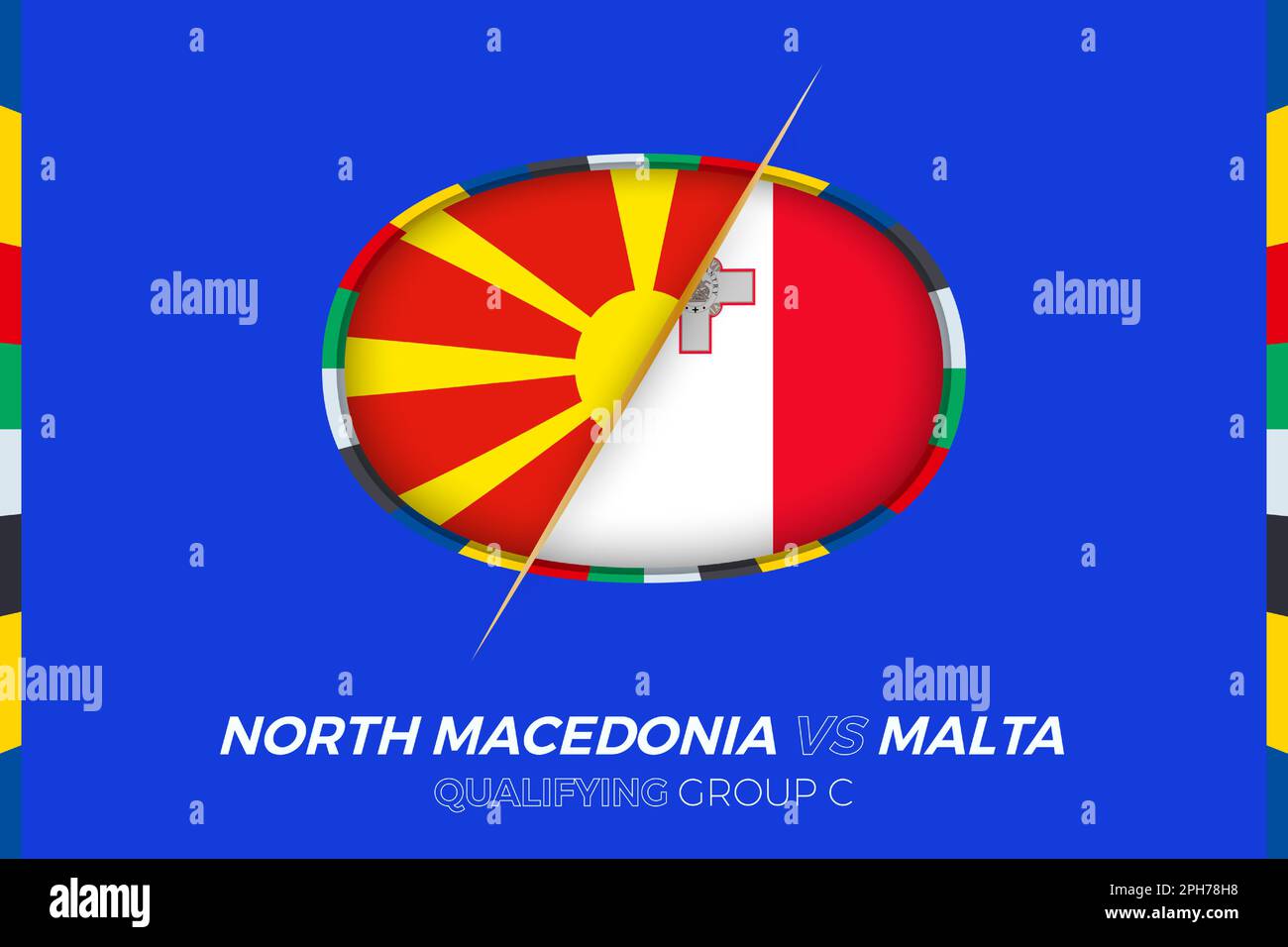 North Macedonia vs Malta icon for European football tournament qualification, group C