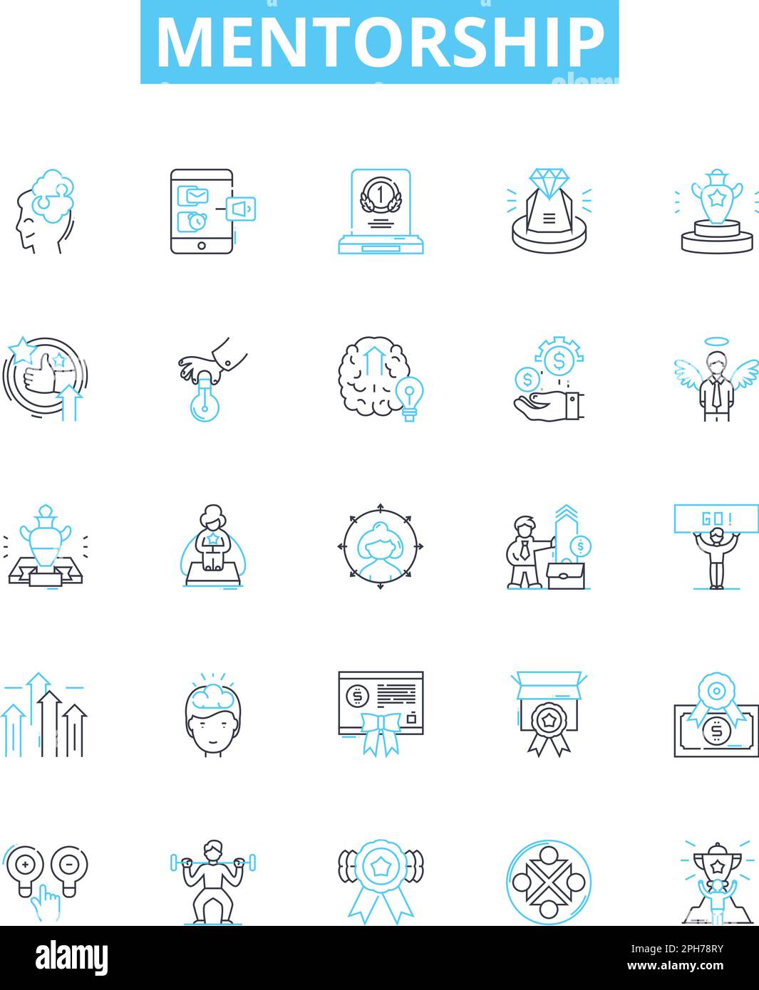 Mentorship vector line icons set Mentor Mentee Guidance Support Mentorship vector line icons set Mentor Mentee Guidance Support