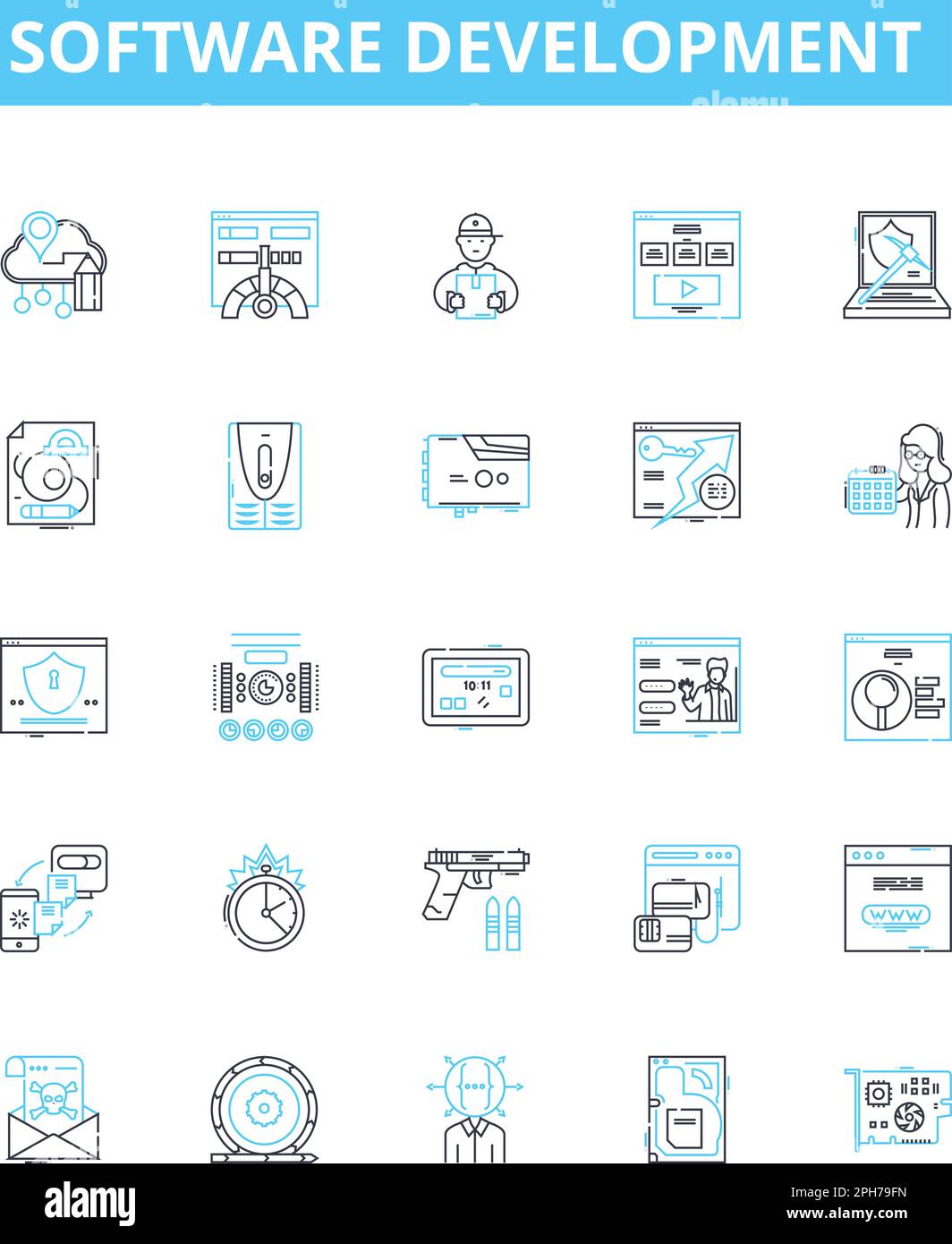 Software Development Vector Line Icons Set Software Development