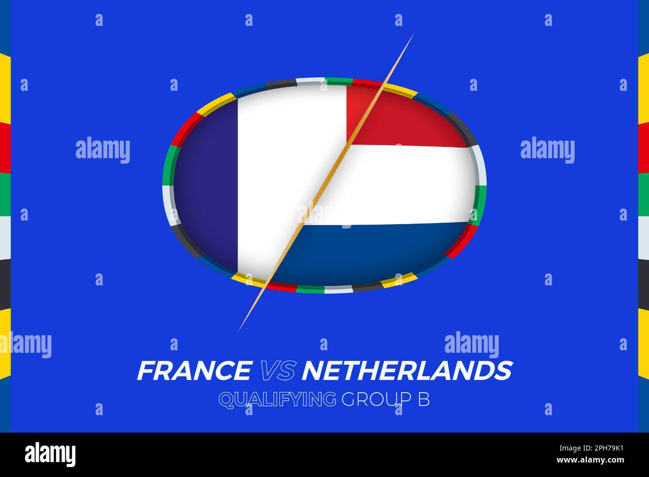 France vs Netherlands icon for European football tournament