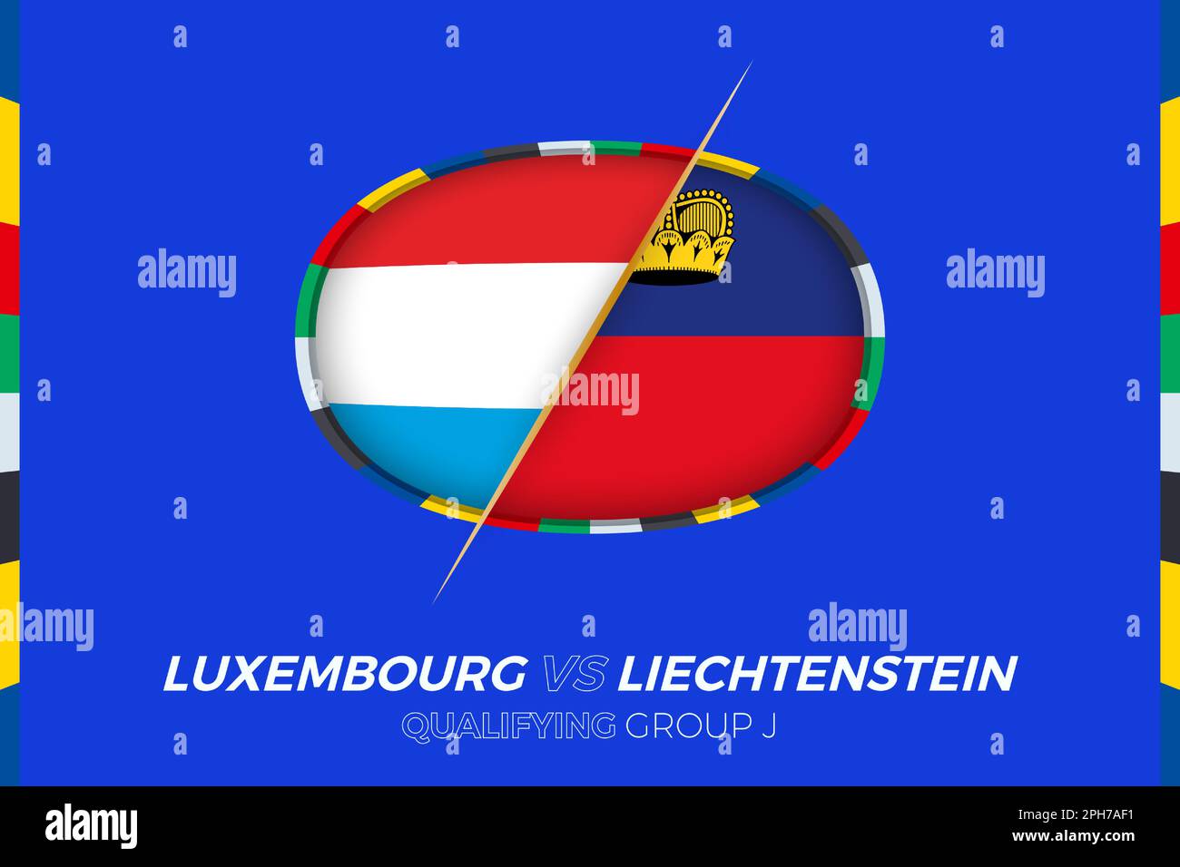 Luxembourg vs Liechtenstein icon for European football tournament