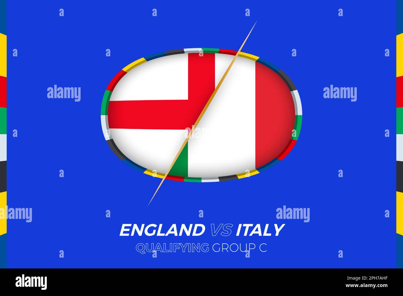 England vs Italy icon for European football tournament qualification