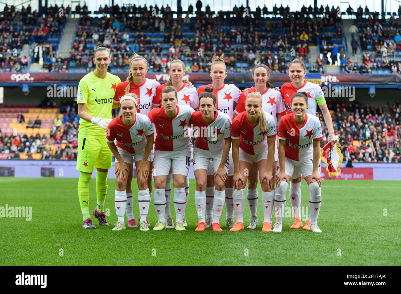 Franny Cerna (11 Slavia Prague) and Klara Duchackova (19 Sparta Prague)  during the I. liga Zeny match between Sparta Prague and Slavia Prague at  Letna Stadium, Czech Republic. (Sven Beyrich/SPP) Credit: SPP