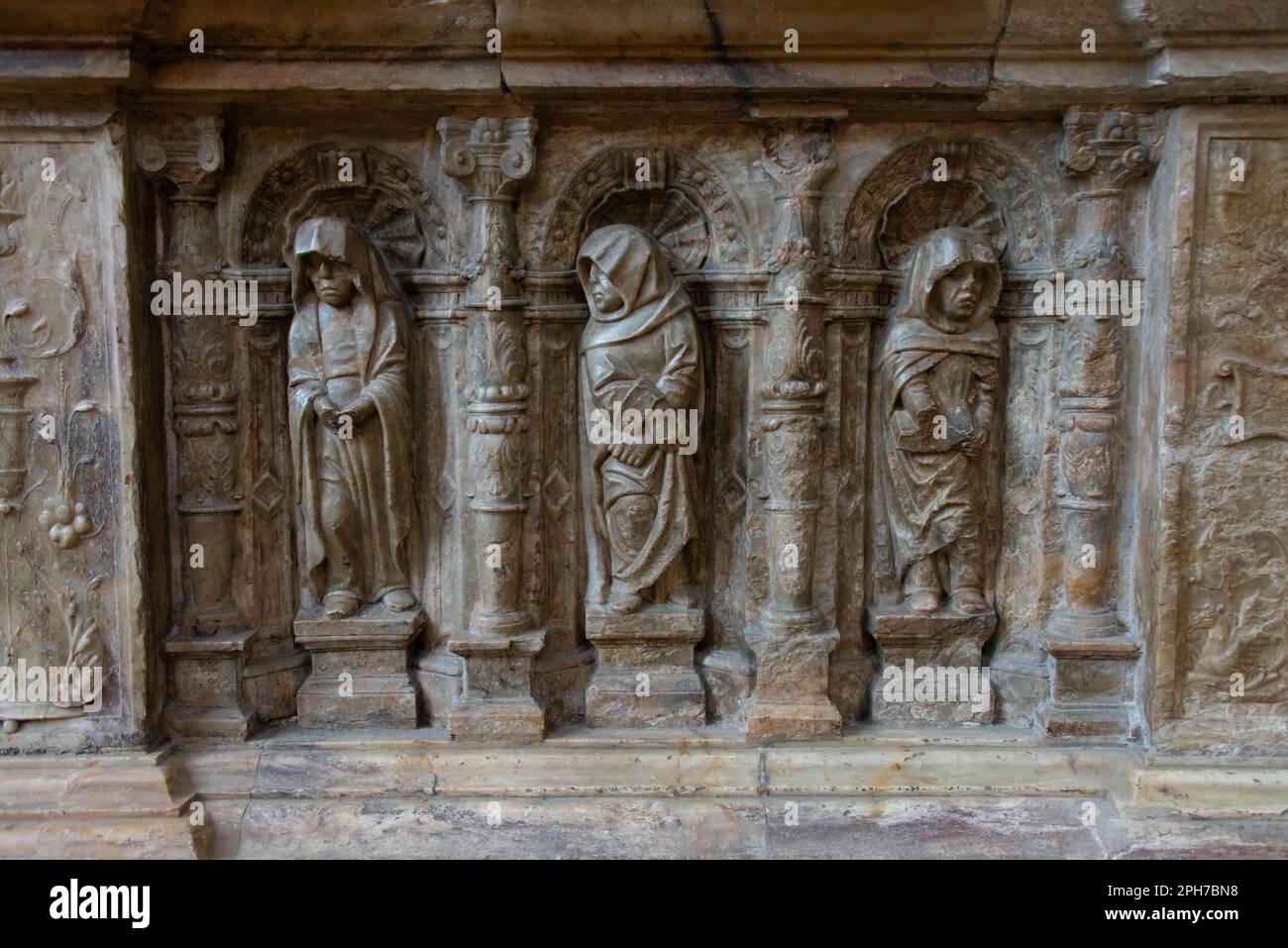 Relief detail of the richly decorated tomb of Cardinal Guillaume de