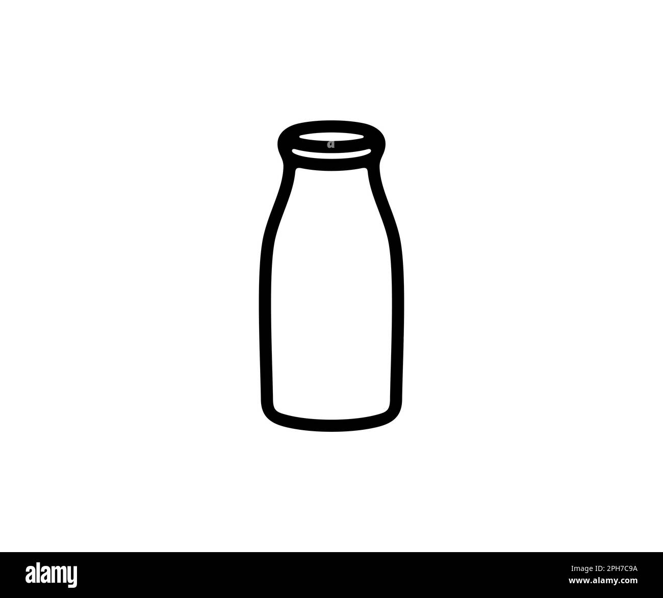 Glass milk bottle, milk, dairy, drink, food and meal, graphic design. Dairy farm, animal husbandry, cattle breeding, animal and farm, vector design Stock Vector