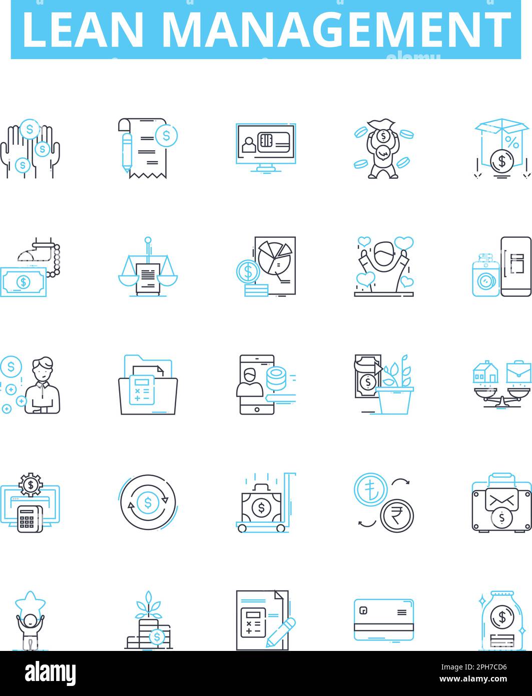 Lean Management vector line icons set. Lean, Management, Efficiency ...