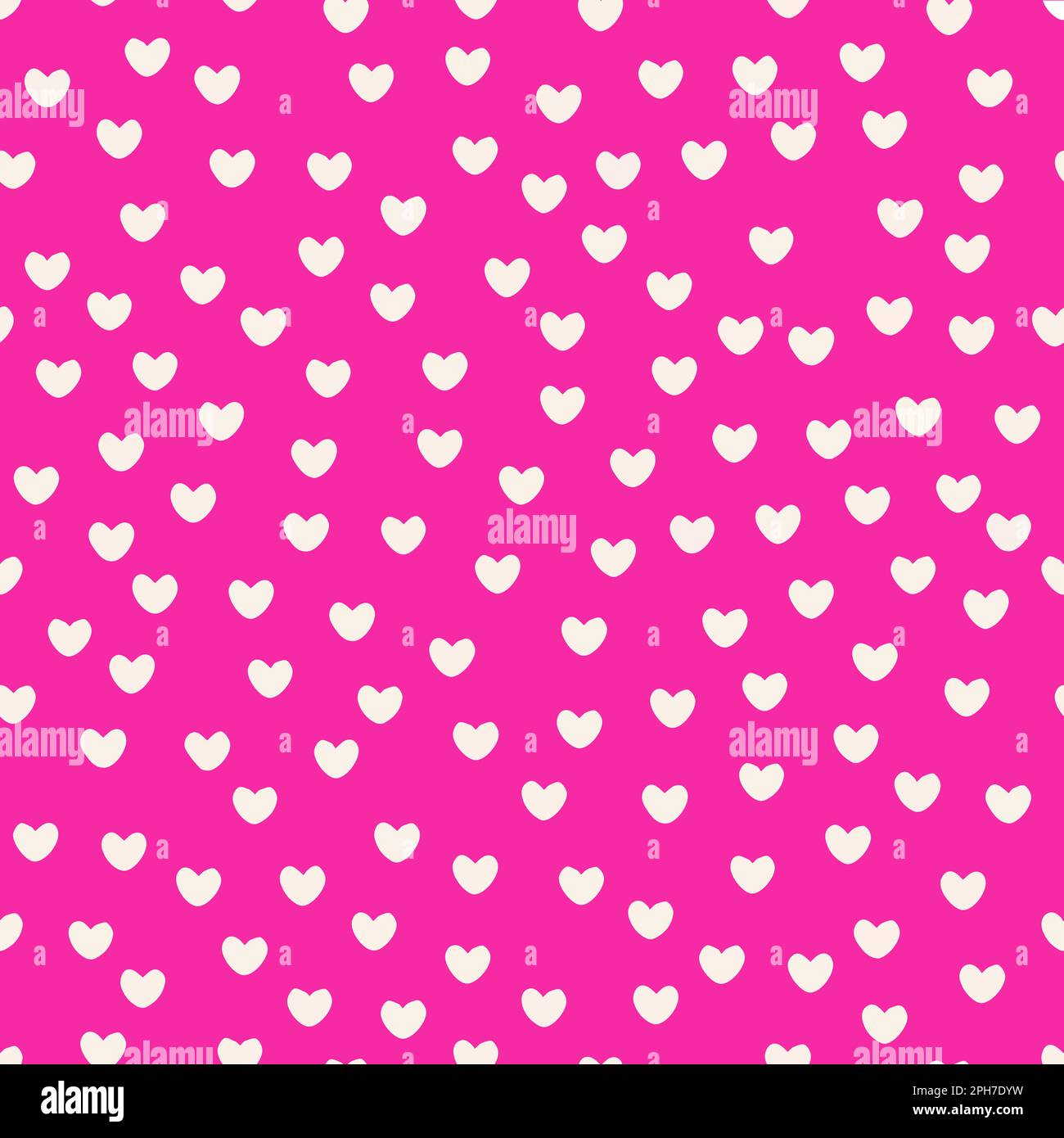 Abstract background of white hearts on a pink background. Vector illustration. Seamless pattern with hearts. Stock Vector