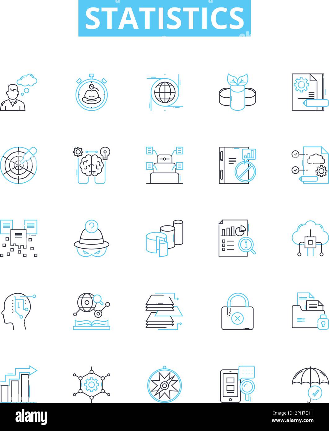 Statistics vector line icons set. Statistic, Analytics, Data, Variables ...