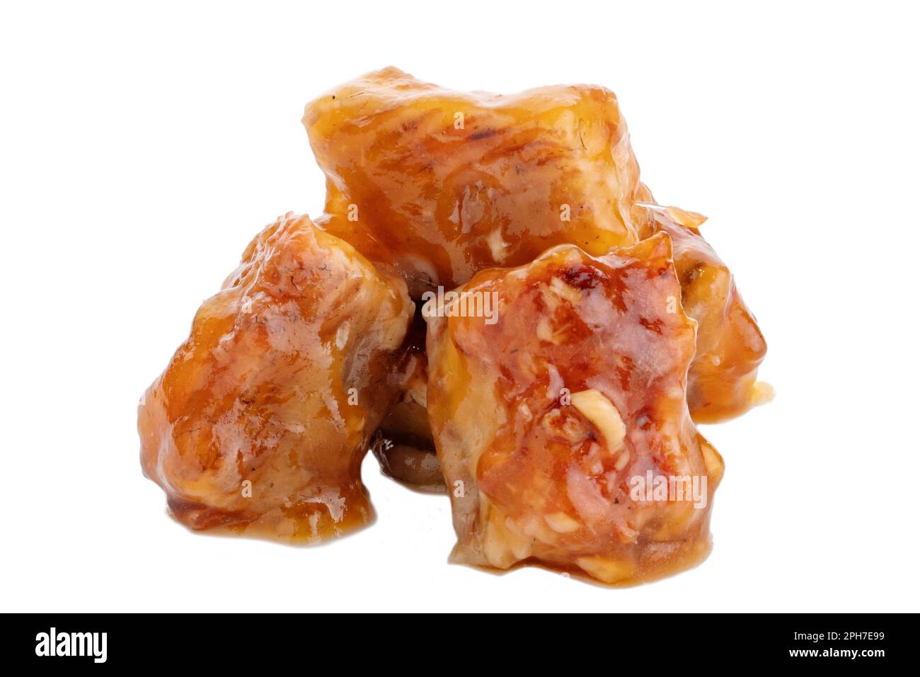 Pieces of pickled eel are isolated on a white background Stock Photo