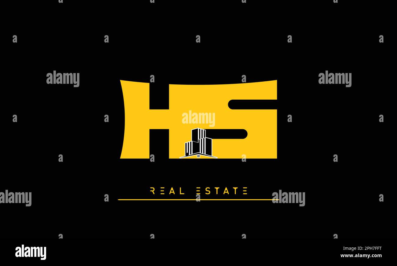 Real Estate letters Initials Monogram logo HS , SH Stock Vector
