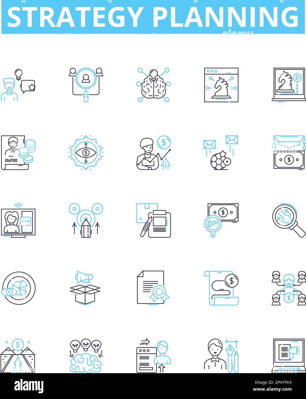strategy planning vector line icons set. Strategy, Planning, Strategy ...