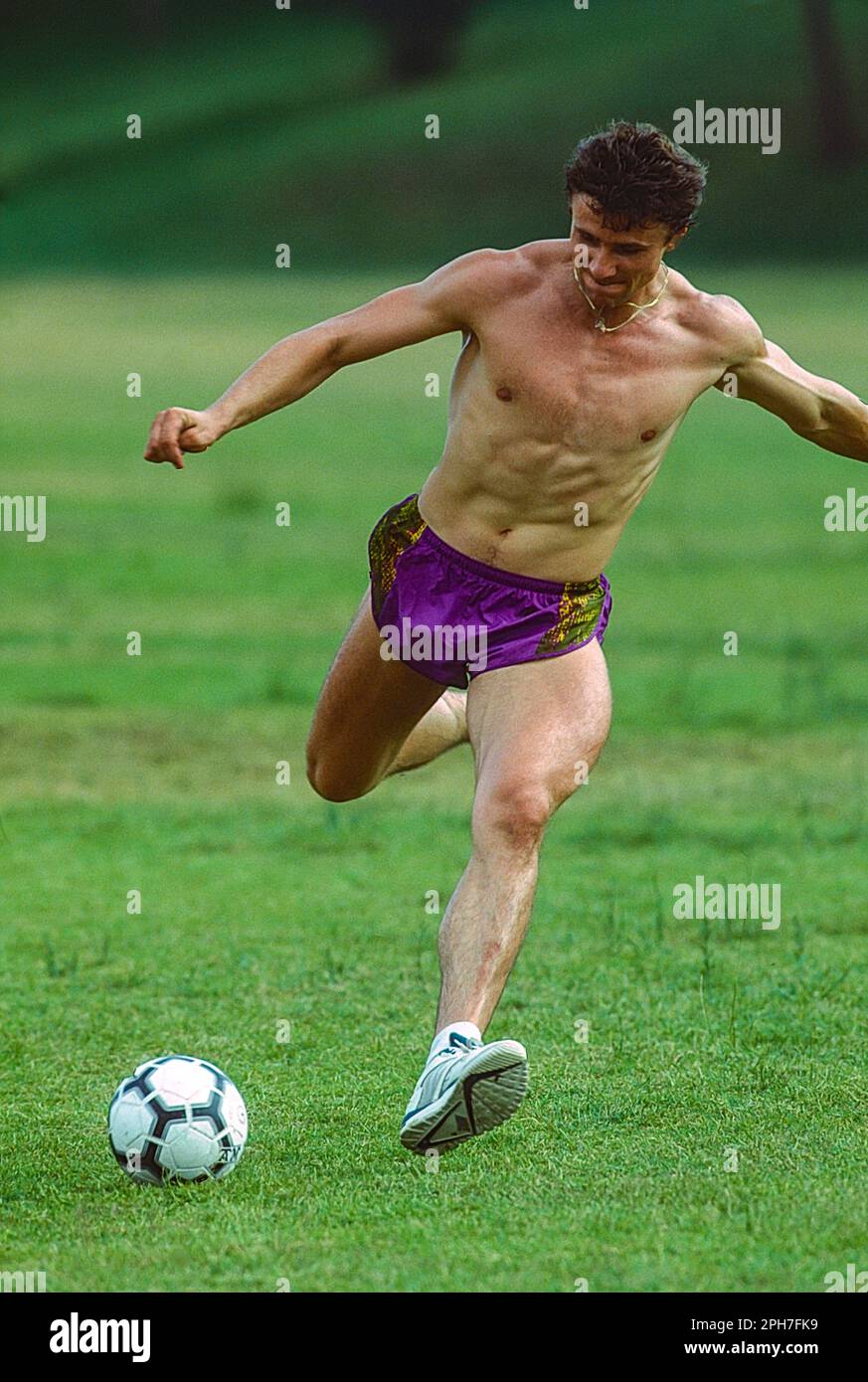 Sergey Bubka (URS) during a photo shoot for Nike International Athletics in Barcelona, Spain 1991 Stock Photo
