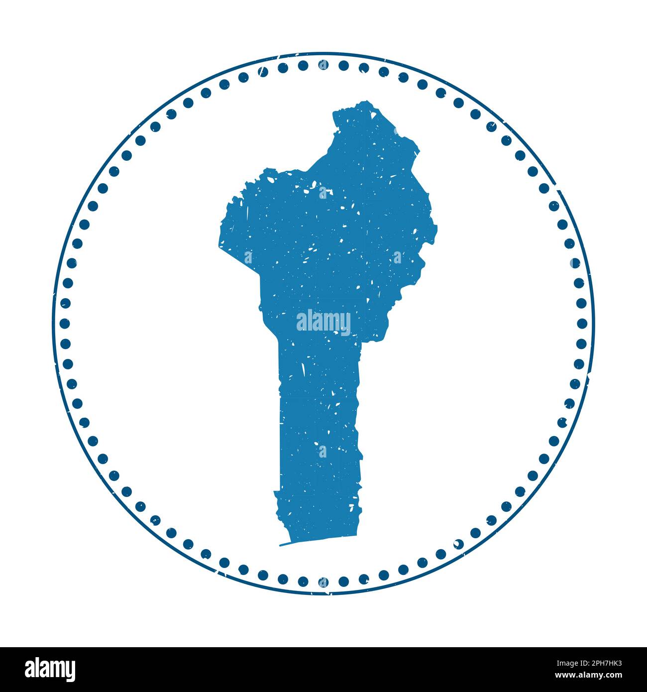 Benin sticker. Travel rubber stamp with map of country, vector illustration. Can be used as insignia, logotype, label, sticker or badge of Benin. Stock Vector