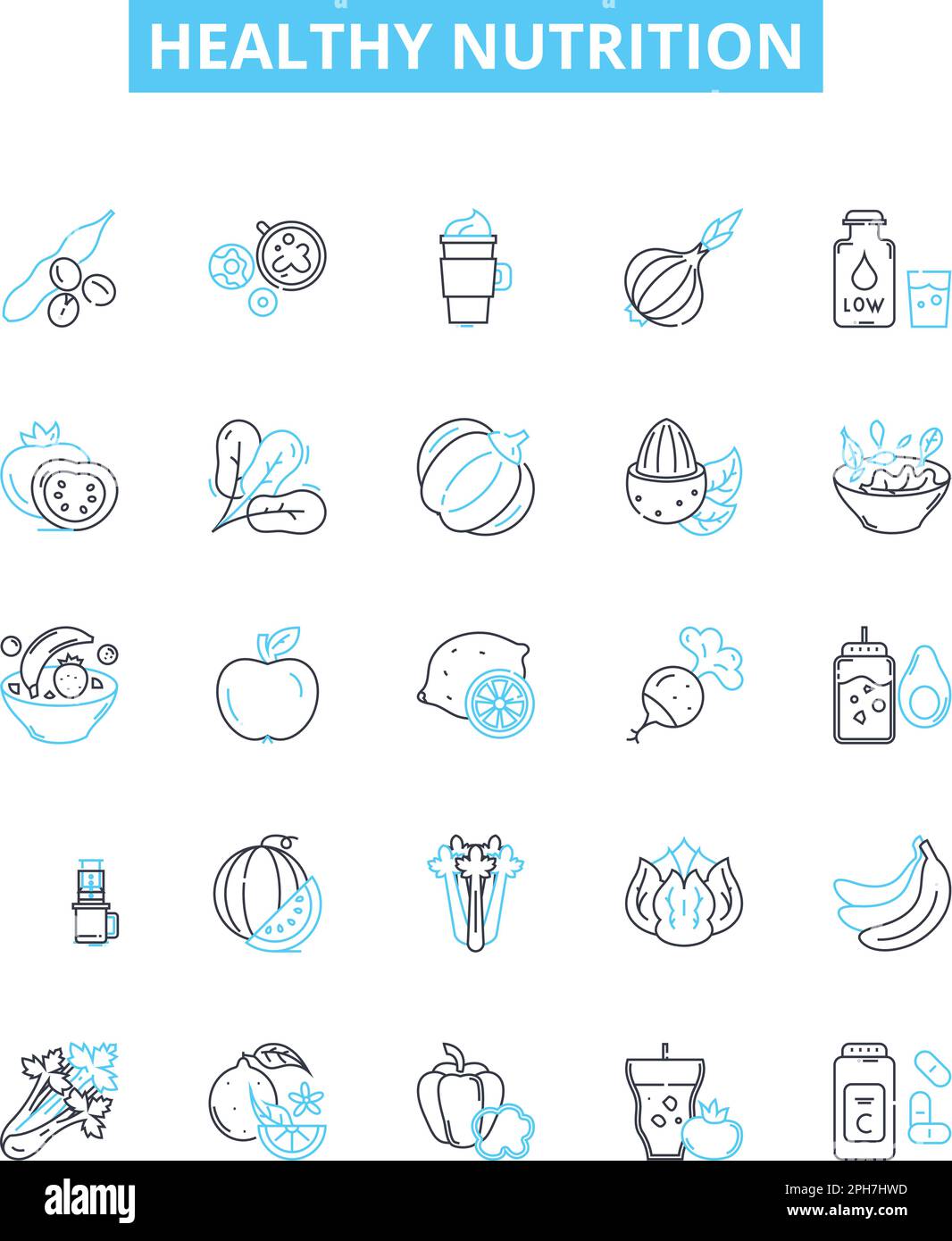 Healthy nutrition vector line icons set. Nutrition, Healthy, Diet ...