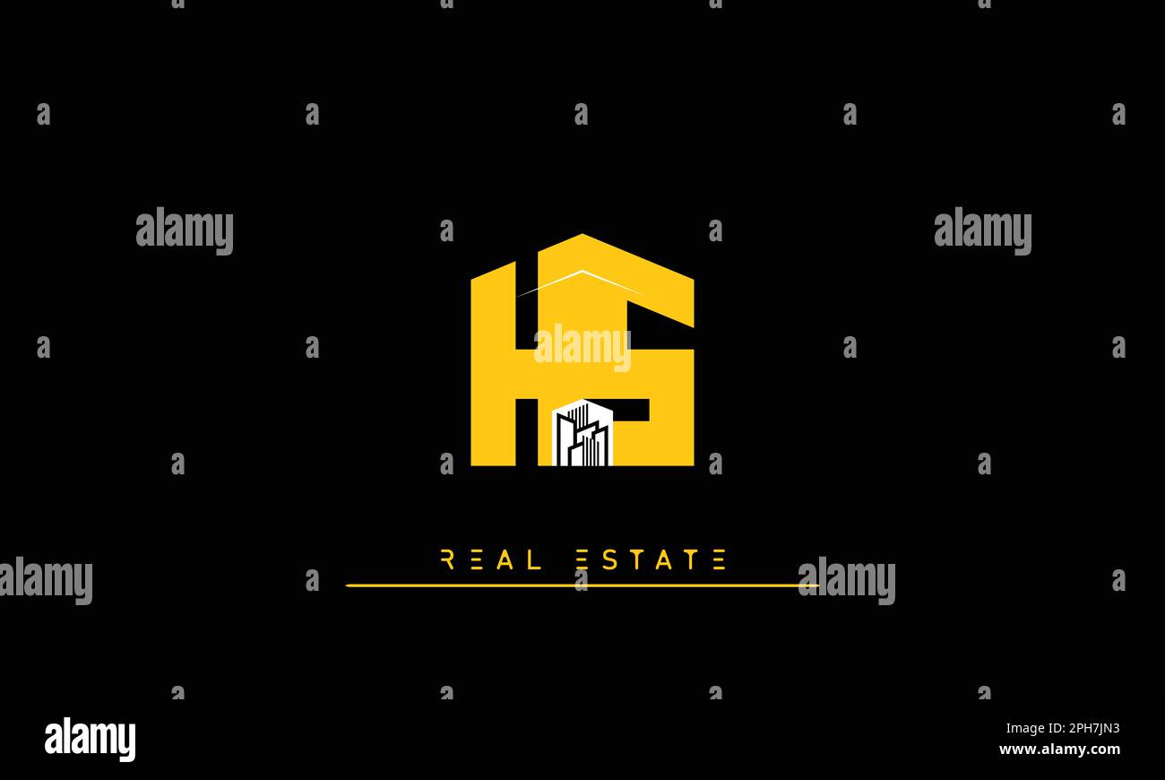 Real Estate letters Initials Monogram logo HS , SH Stock Vector