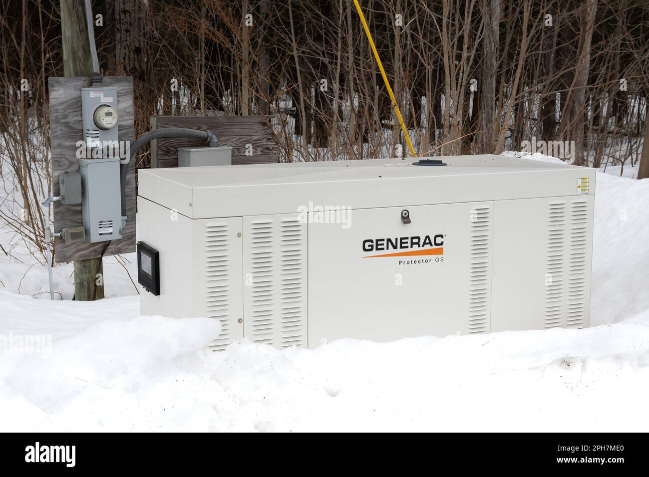 A Generac Protector QS, a backup electric generator that runs on