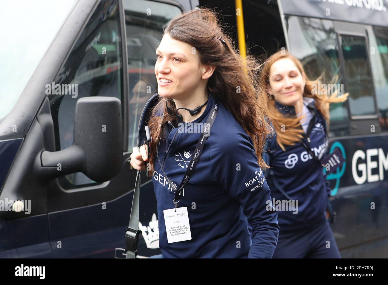 River Thames, London, UK. 26th Mar, 2023. University Boat Races, Oxford versus Cambridge; Oxford Tara Slade arriving at Imperial College Boat House. Credit: Action Plus Sports/Alamy Live News Stock Photo