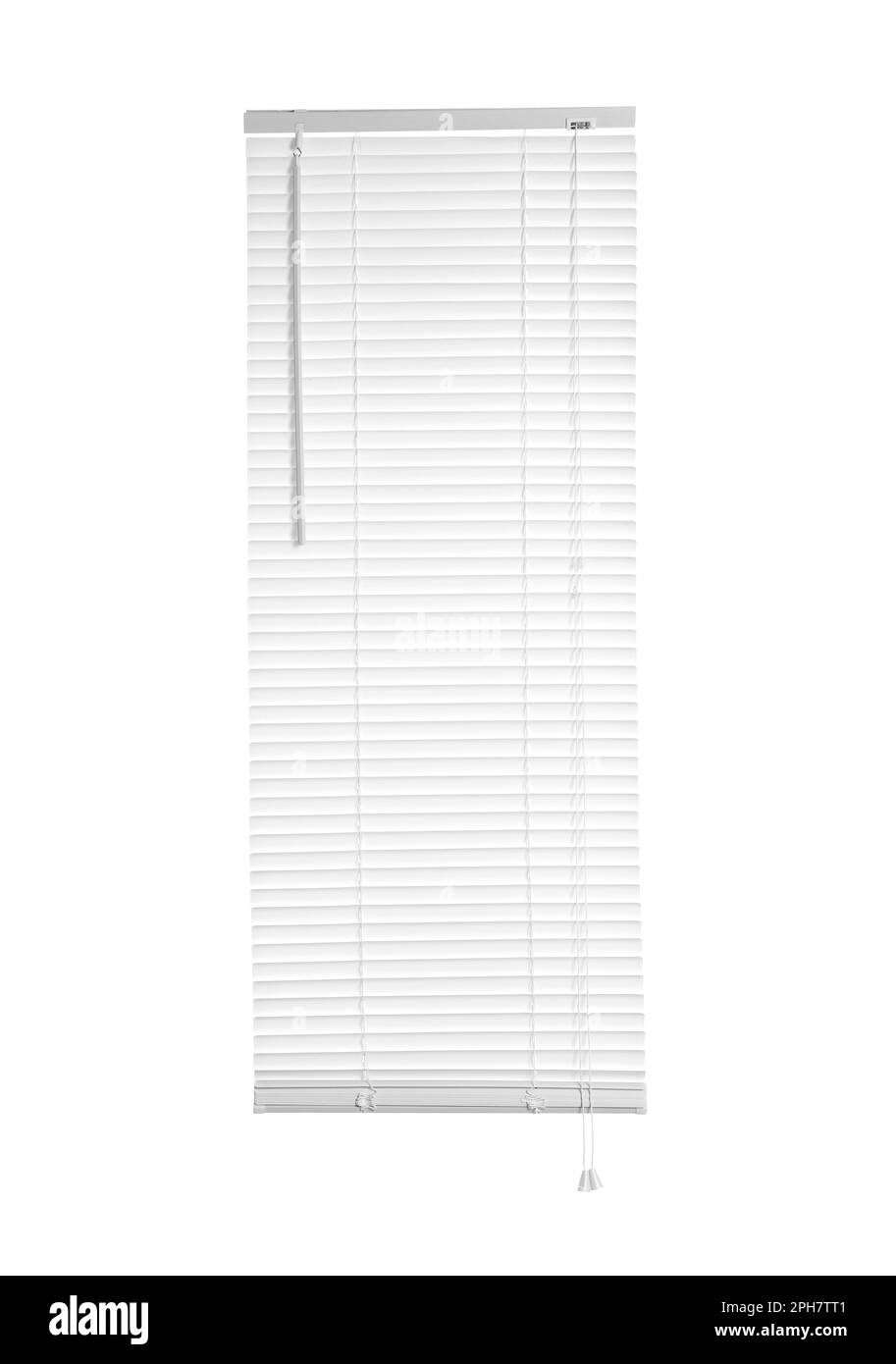 Stylish light window blinds isolated on white Stock Photo Alamy