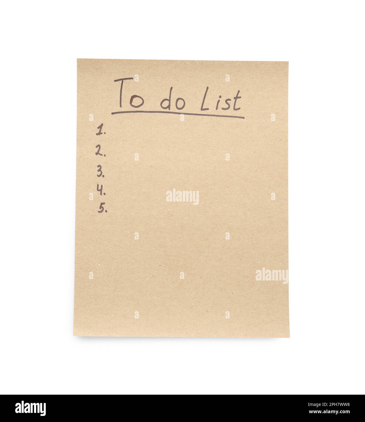 Notepad with unfilled numbered To Do list on white background Stock Photo