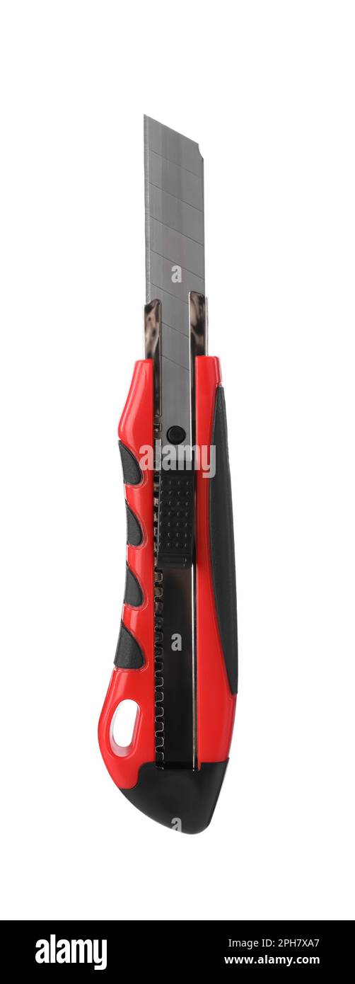 Red utility knife isolated on white. Construction tool Stock Photo Alamy