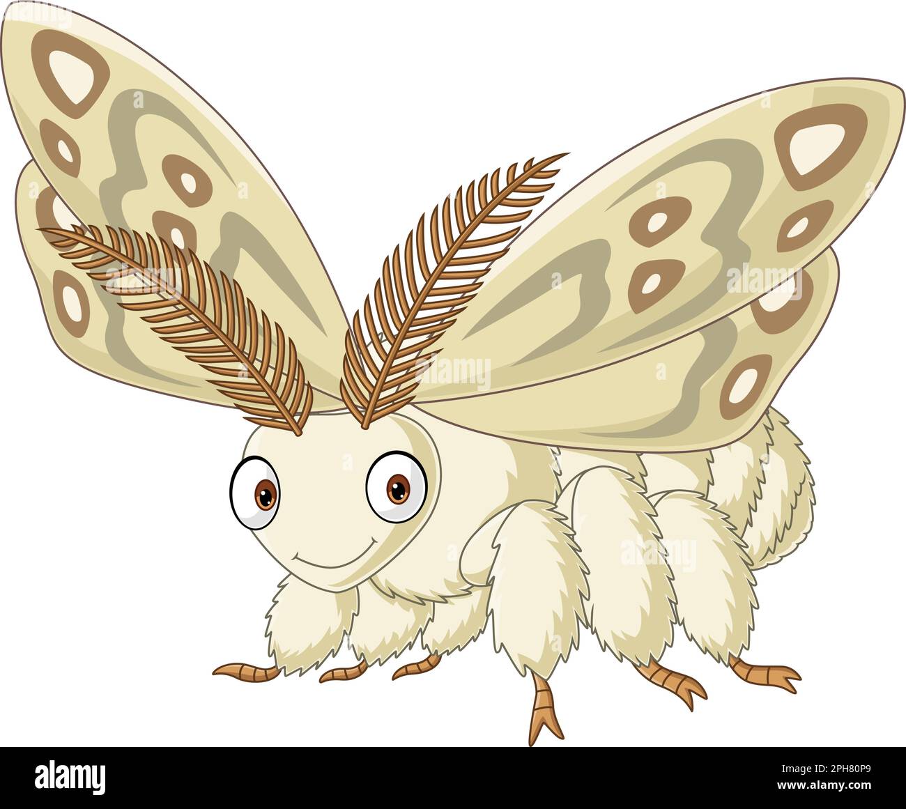 Cartoon moth insect on white background Stock Vector Image & Art - Alamy