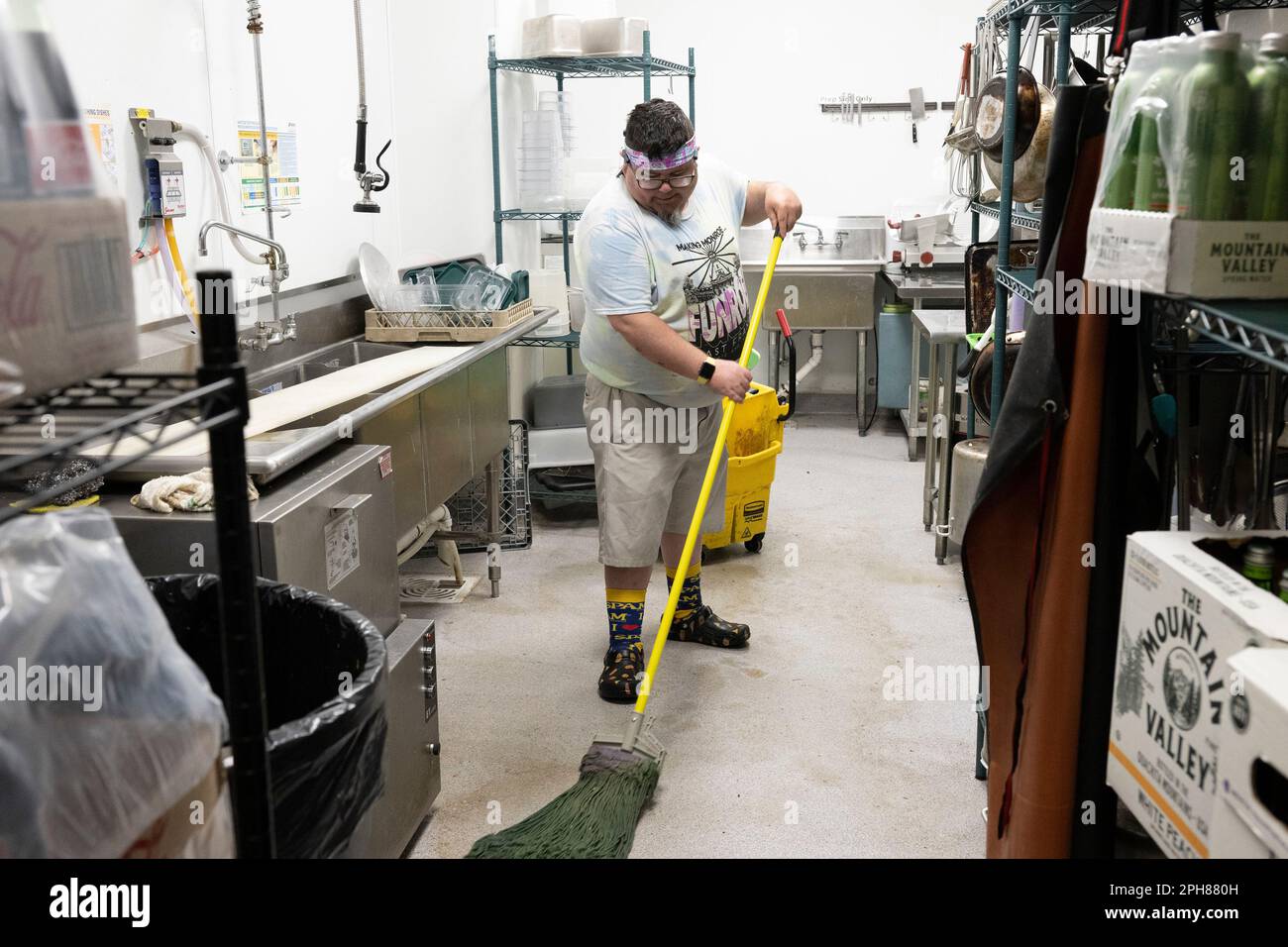 Monroe, North Carolina, USA. 23rd Mar, 2023. Jake Plue, 42, who has