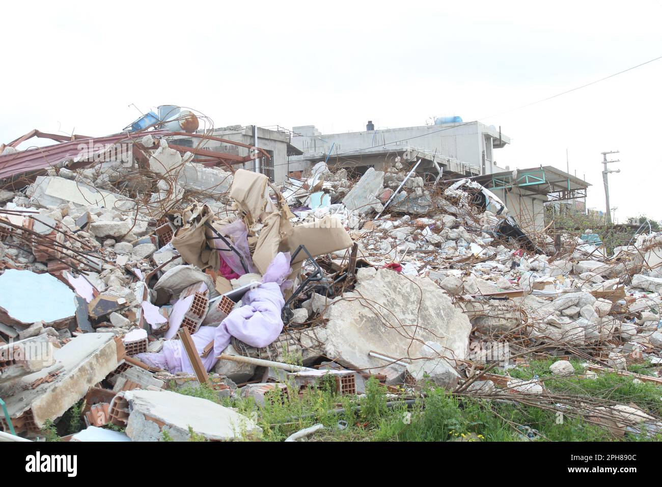 Destroyed old house after the earthquake in Hatay, Turkey. Big