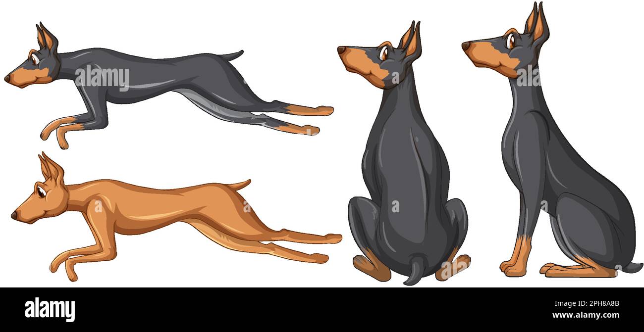 Set of cute dog cartoon illustration Stock Vector Image & Art - Alamy
