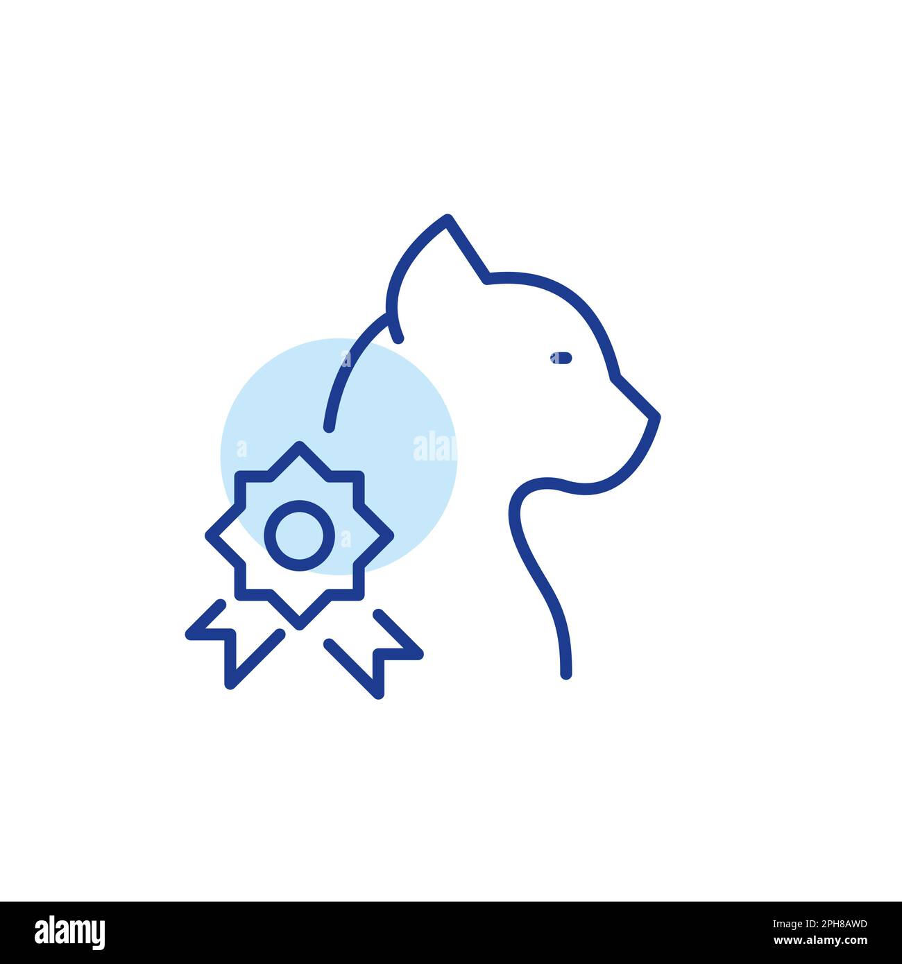 Awardwinning cat. Cat profile with prize. Pixel perfect, editable