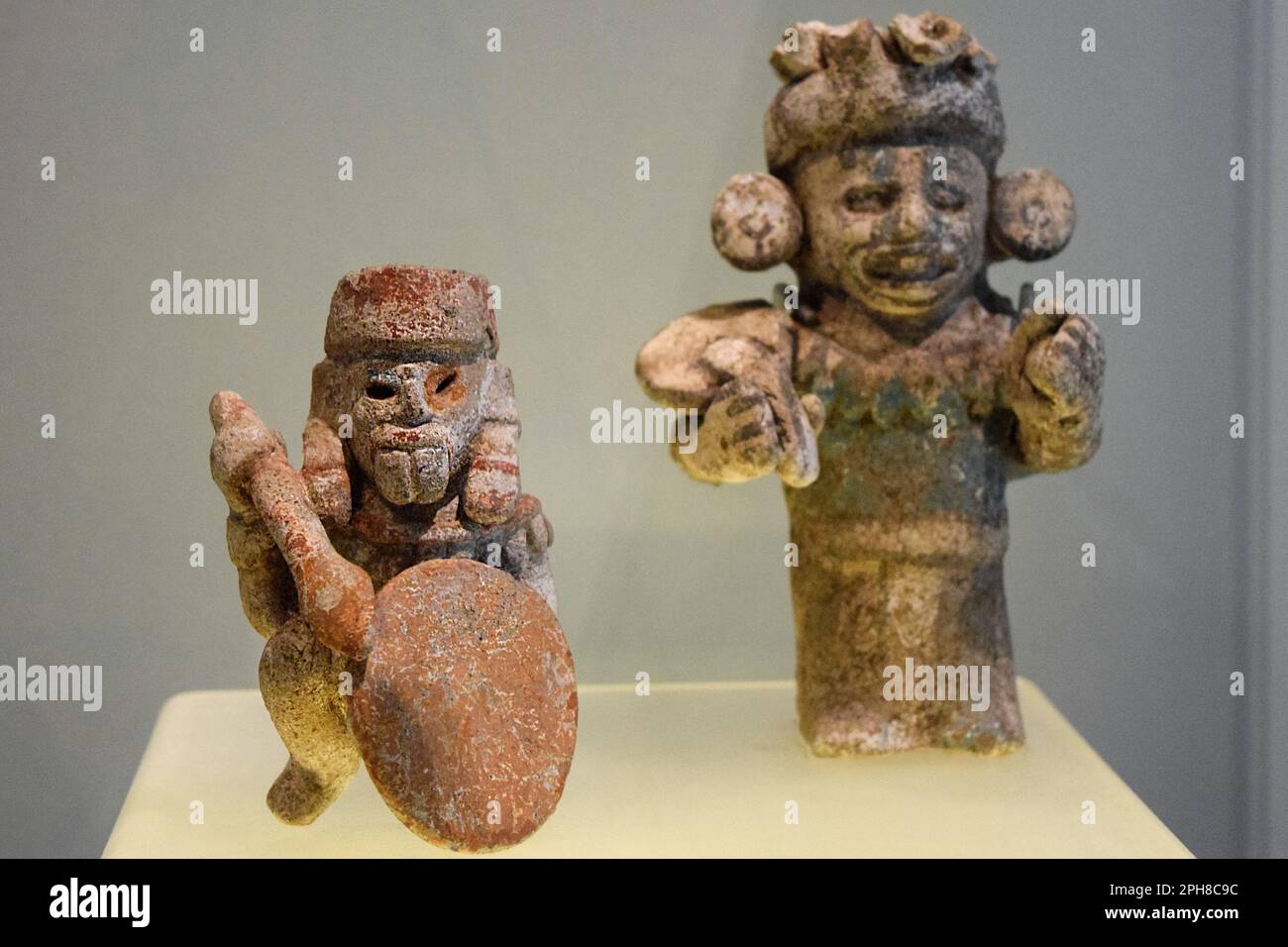 It exhibits a collection of 1,160 pieces, textiles, engravings, books and historical documents, artistic works and testimonies from the pre-Hispanic Stock Photo