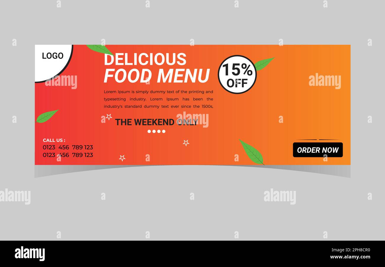 Restaurant Facebook banner design template Stock Vector Image & Art Alamy