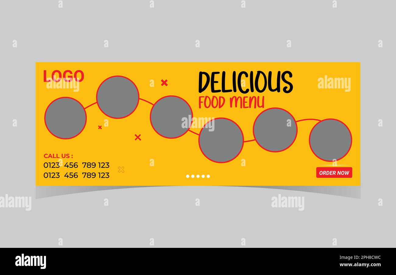 Restaurant Facebook banner design template Stock Vector Image & Art Alamy