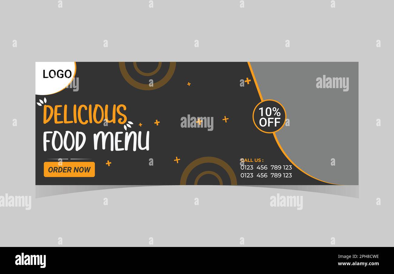 Restaurant Facebook banner design template Stock Vector Image & Art Alamy