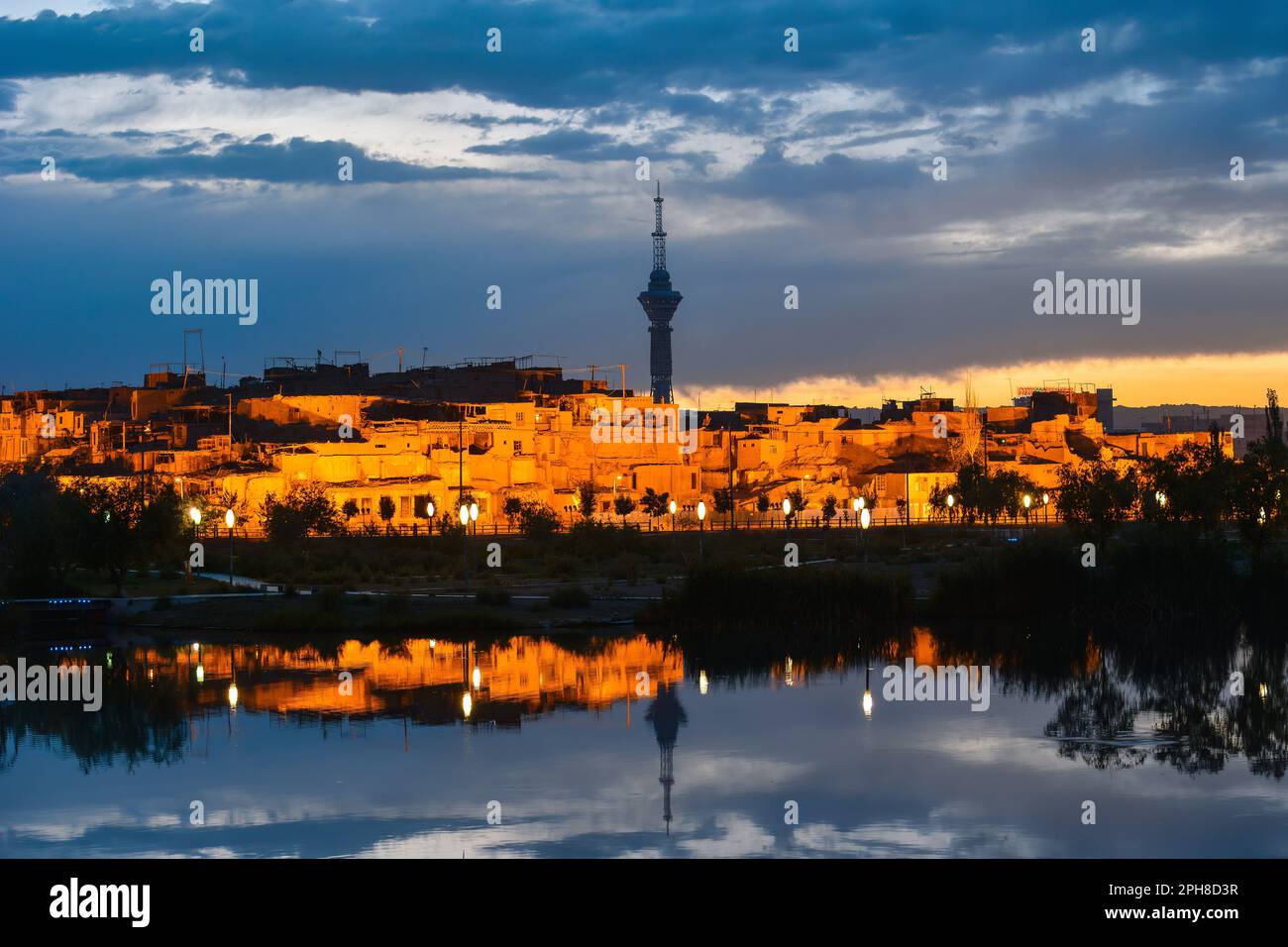 The Folk Houses on Hathpace in Kashgar, Xinjiang are very precious historical and cultural assets. Stock Photo