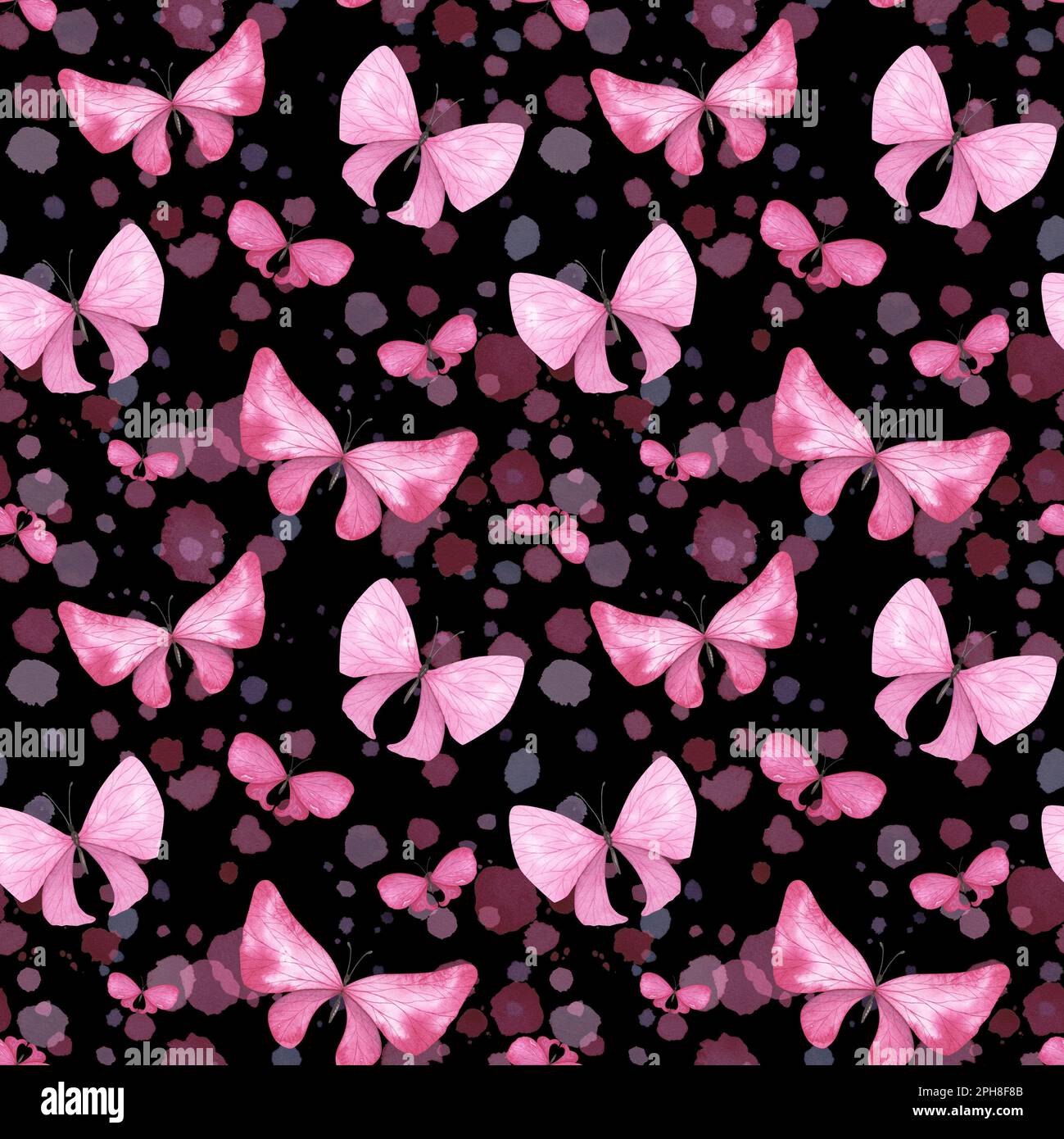 Pink And Black Butterfly Background