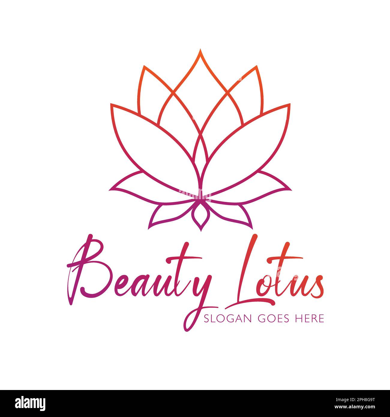 Lotus Flower Logo abstract Beauty Spa salon Cosmetics brand Linear